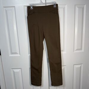 Chicos Fabulously Slimming Pull On Pants Womens Size 00 Tan Perfect Stretch